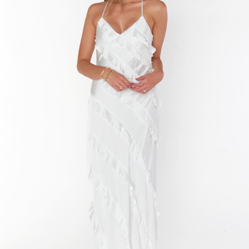 NWT Show Me Your MuMu Ivory Ruffle Wedding Gown - Picture 4 of 10